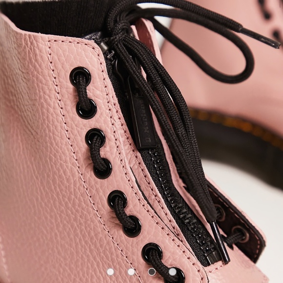 New Dr. Martens Sinclair Zip Front Boots in Peach Leather - Picture 9 of 10